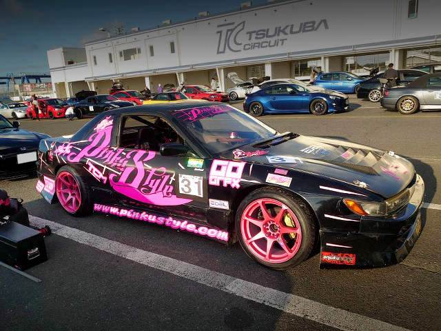 Front right-side exterior of S13 SILVIA drift car.