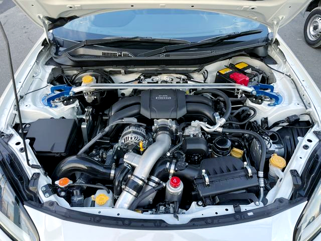 FA24 2.4L boxer engine with HKS supercharger.