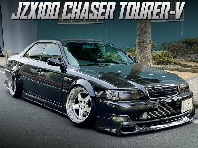 Slammed static and widebody modified JZX100 CHASER TOURER-V.