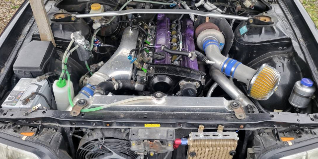 RB25DET 2500cc TD06-20G turbo in Y33 NISSAN CIMA engine room.