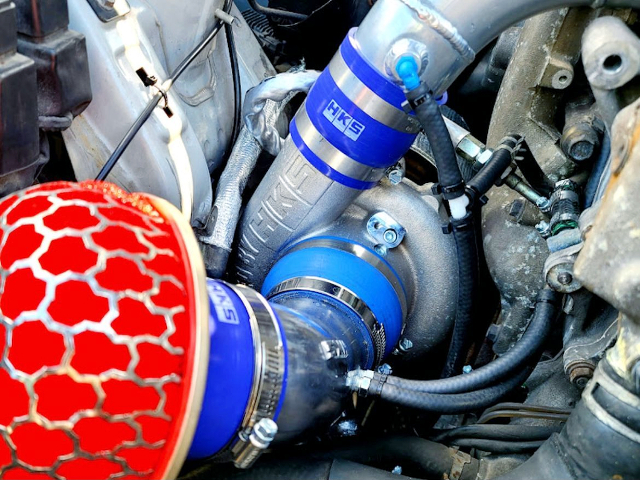 HKS GT3-4R turbocharged 13B rotary engine.
