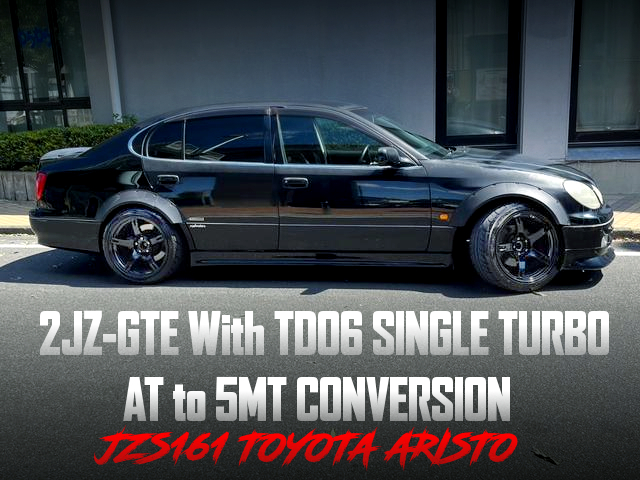 2JZ-GTE With TD06 single turbo, and 5MT conversion in a JZS161 ARISTO V300 VERTEX EDITION.