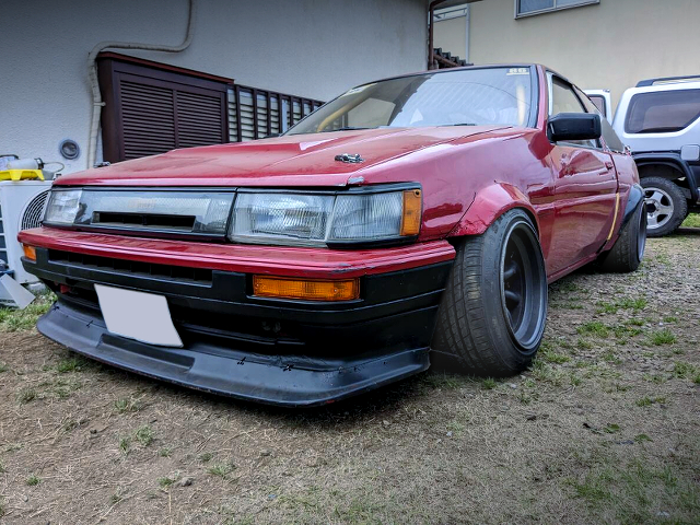 Front exterior of WIDEBODY AE86 COROLLA LEVIN.