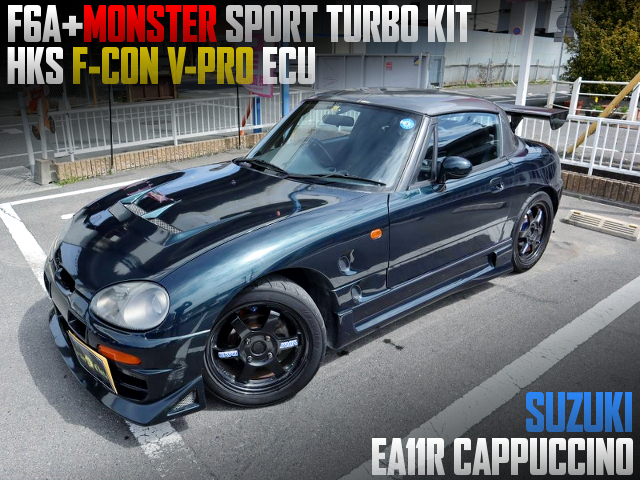 F6A twin cam with MONSTER SPORT turbo kit and F-CON V-PRO ecu, in EA11R CAPPUCCINO.