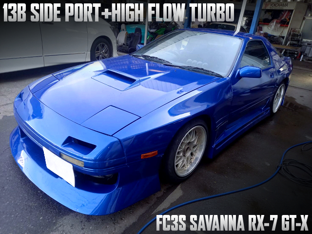 13B Side port with High flow turbo, in FC3S RX-7 GT-X.