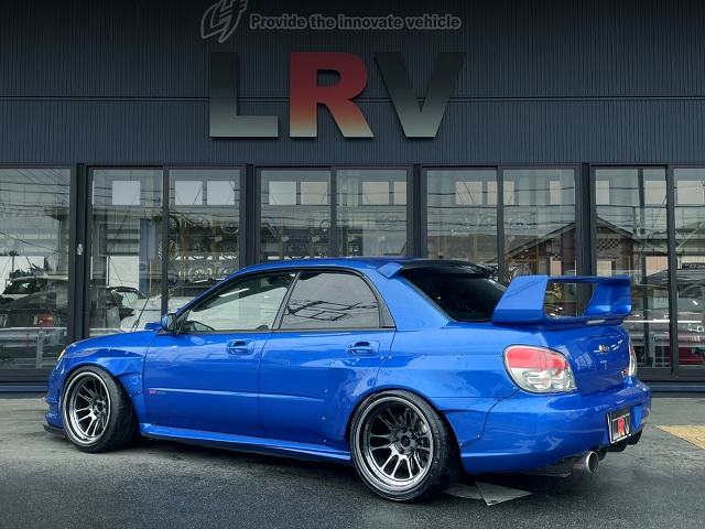 Rear exterior of Battle Aero WIDEBODY GDB HAWKEYE WRX STI.