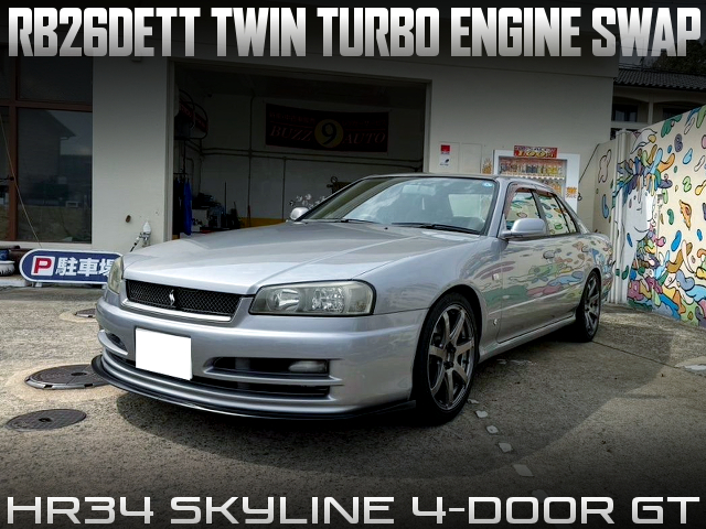 RB26DETT twin turbo swapped HR34 SKYLINE 4-DOOR SEDAN GT.