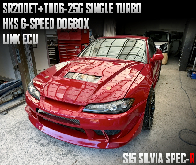 SR20DET engine with TD06-25G SINGLE TURBO, and HKS 6-SPEED DOGBOX installed S15 SILVIA SPEC-R.
