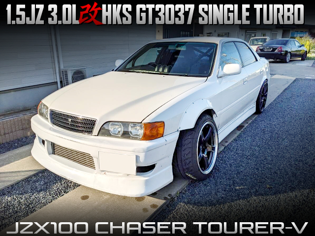 1.5JZ 3.0L with HKS GT3037 single turbo, in JZX100 CHASER.