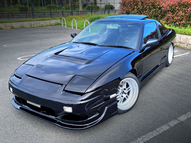 Front exterior of 180SX TYPE-X with GCG TURBINE and POWER-FC.