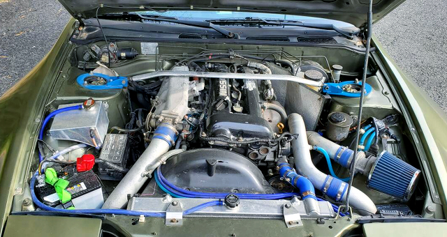 SR20DET turbo engine in 240SX engine room.