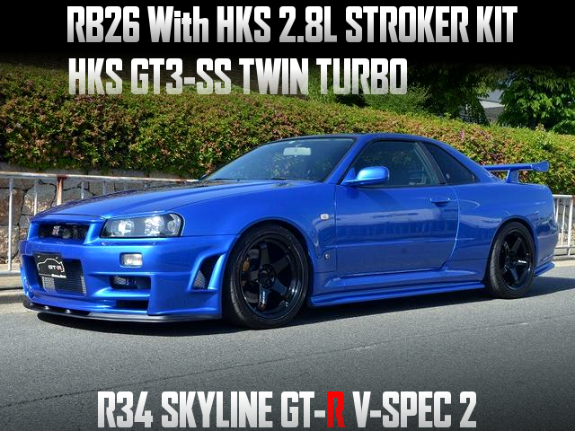 RB26 2.8L stroker and GT3-SS turbos in R34 SKYLINE GT-R V-SPEC 2.