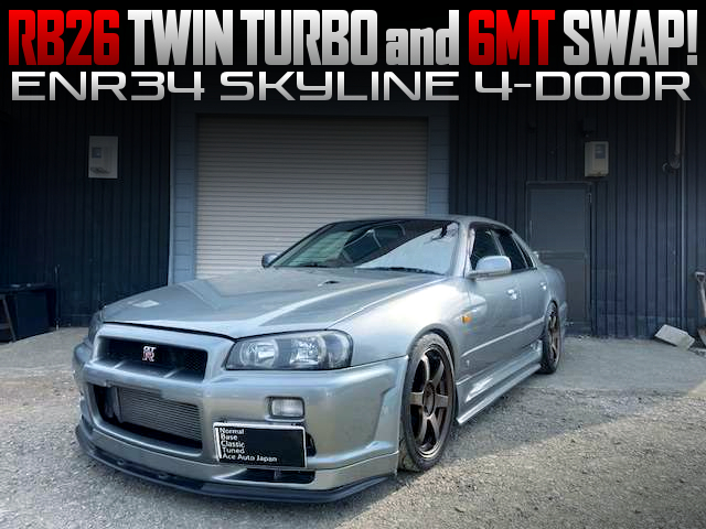 RB26 TWIN TURBO and 6MT swapped ENR34 SKYLINE 4-DOOR.