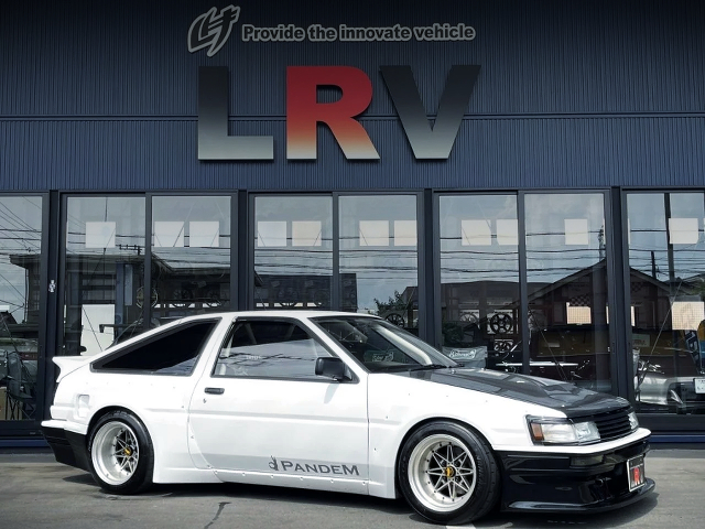 Front exterior of PANDEM WIDEBODY AE86 COROLLA LEVIN GT-APEX.