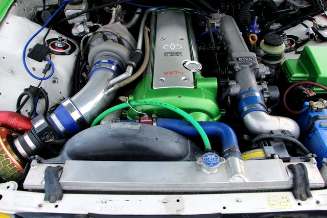 VVT-i 1JZ-GHTE engine with Aftermarket turbo.