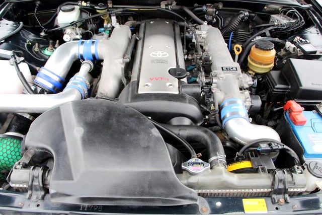 1JZ-GTE turbo engine with Amuse GT30pro turbo kit.
