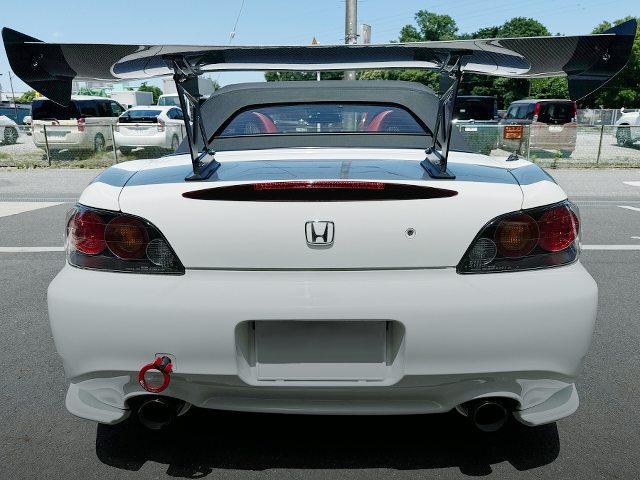 Rear exterior of AP1 S2000 with HKS SUPERCHARGER.