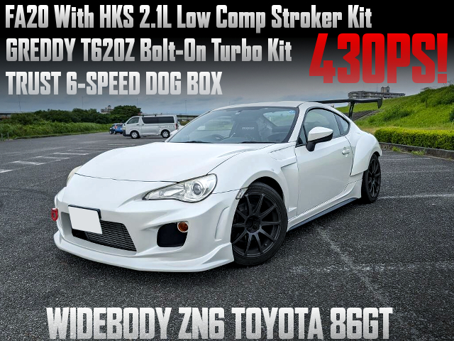 FA20 With HKS 2.1L Low Comp Stroker Kit and T620Z Bolt-On Turbo Kit, in the WIDEBODY ZN6 TOYOTA 86GT.