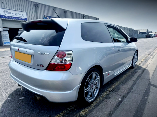 Rear exterior of EP3 HONDA CIVIC TYPE-R with LPG conversion.