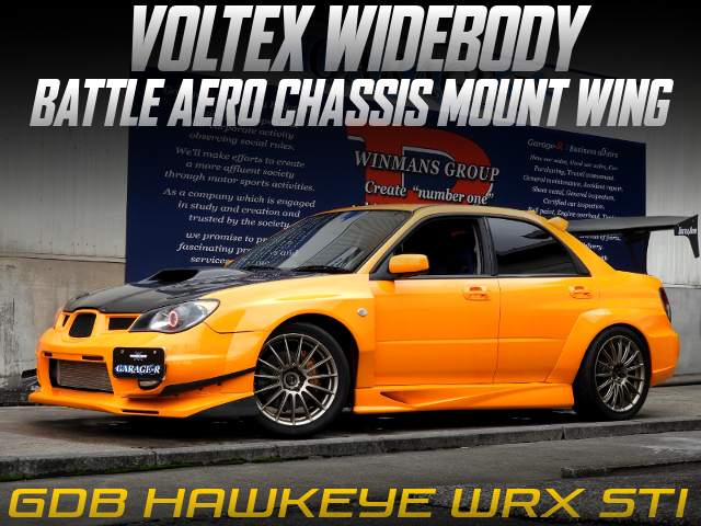 GDB Hawkeye WRX STI modified to VOLTEX WIDEBODY and BATTLE-AERO Chassis Mount Wing.