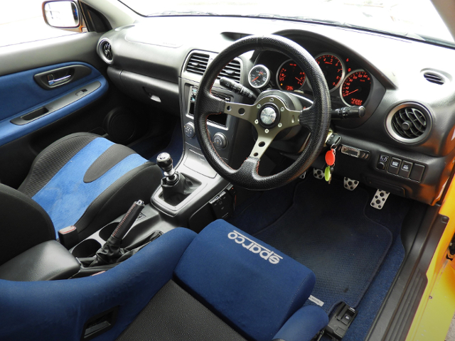 Interior dashboard of VOLTEX widebody GDB Hawkeye WRX STI.