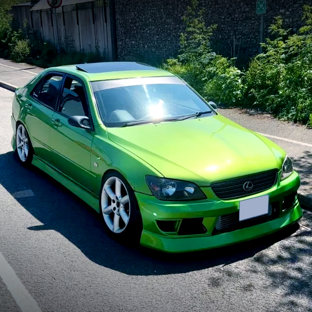 Front exterior of 1st Gen LEXUS IS 200.