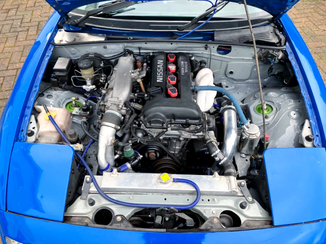 SR20DET turbo engine in 1st Gen MAZDA MX-5 engine room.