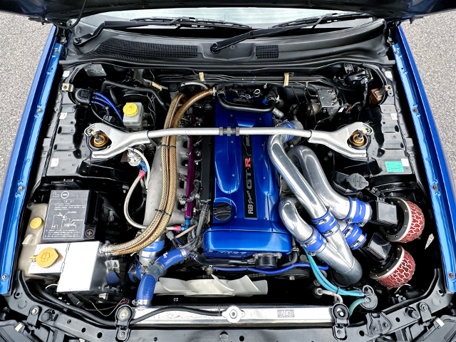 RB26 with GT2860R twin turbo.