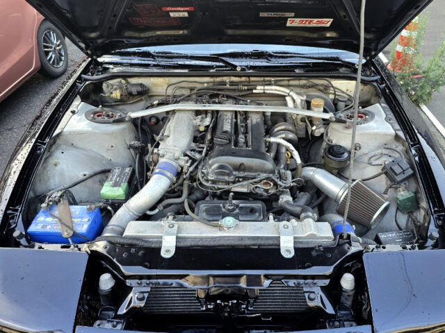 SR20DET turbo engine in the S13 240SX engine room.