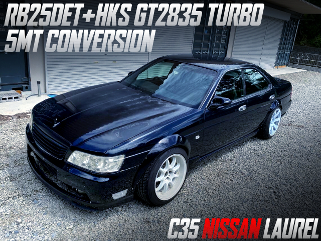 RB25DET with GT2835 turbo, and 5MT conversion in the C35 LAUREL.