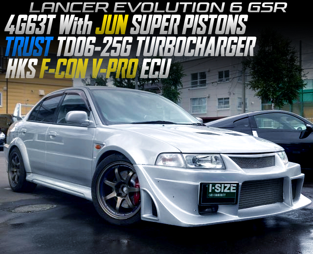 4G63T With JUN SUPER PISTONS and TRUST TD06-25G TURBOCHARGER, in the LANCER EVOLUTION 6 GSR.