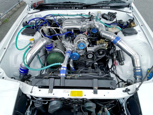 Single turbocharged 13B-REW swapped FC3S RX-7.