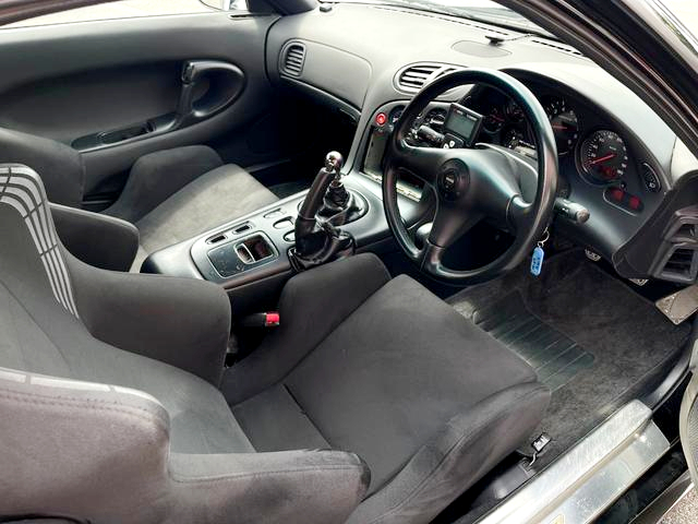 Interior dashboard of WIDEBODY FD3S-RX-7 TYPE-RS with TO4S turbo.