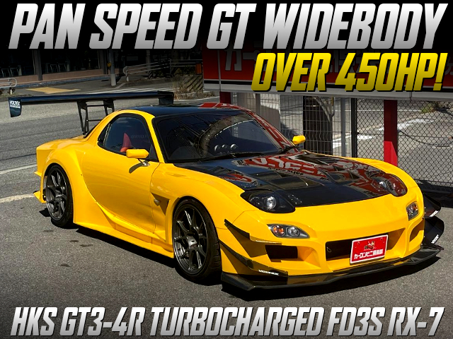 HKS GT3-4R TURBOCHARGED PAN SPEED GT WIDEBODY FD3S RX-7 is Over 450HP.