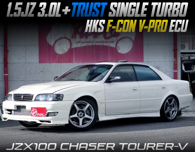 1.5JZ 3.0L with TRUST SINGLE TURBO in the JZX100 CHASER TOURER-V.