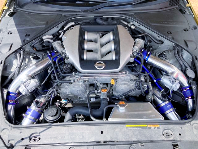 VR38DETT engine with HKS GT800 Full turbine kit.