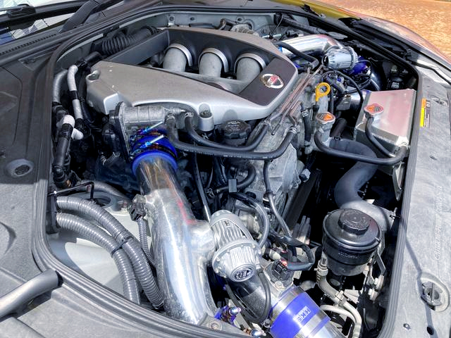 VR38DETT twin turbo engine.