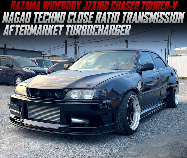 NAGAO TECHNO CLOSE RATIO TRANSMISSION and AFTERMARKET TURBOCHARGER in the KAZAMA WIDEBODY JZX100 CHASER TOURER-V.