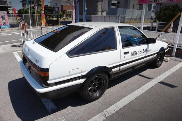 Rear exterior of AE86 TRUENO GTV to FUJIWARA TOFU SHOP style conversion.