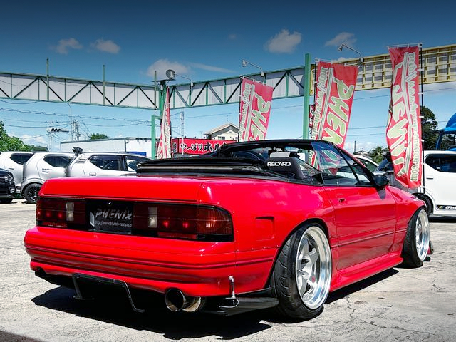 Rear exterior of WIDEBODY FC3C RX-7 Cabriolet.