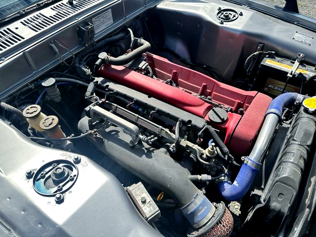 RB26DE engine in the GC10 HAKOSUKA 4-DOOR engine room.