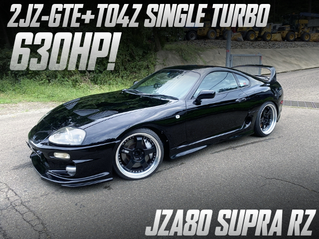 TO4Z SINGLE TURBO on 2JZ-GTE engine in the JZA80 SUPRA RZ at 630HP.