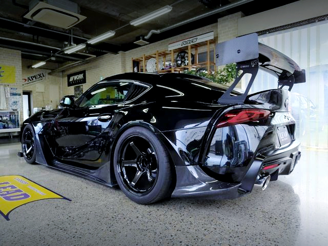 Rear exterior of VARIS WIDEBODY DB02 GR SUPRA RZ.