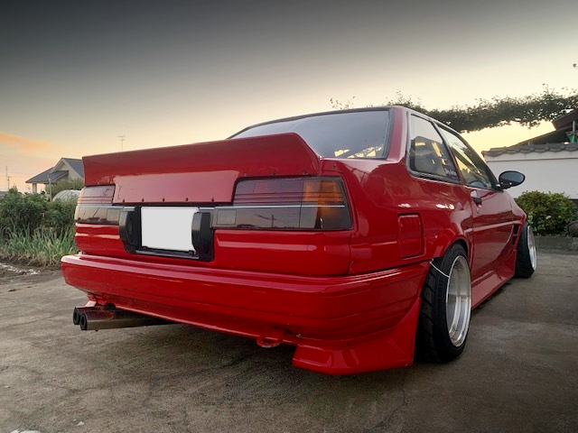 Rear exterior of WIDEBODY AE86 COROLLA LEVIN.