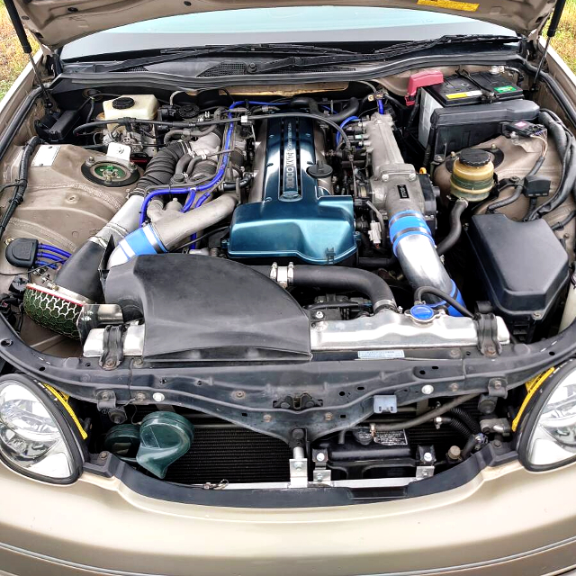 2JZ-GTE Twin turbo engine.