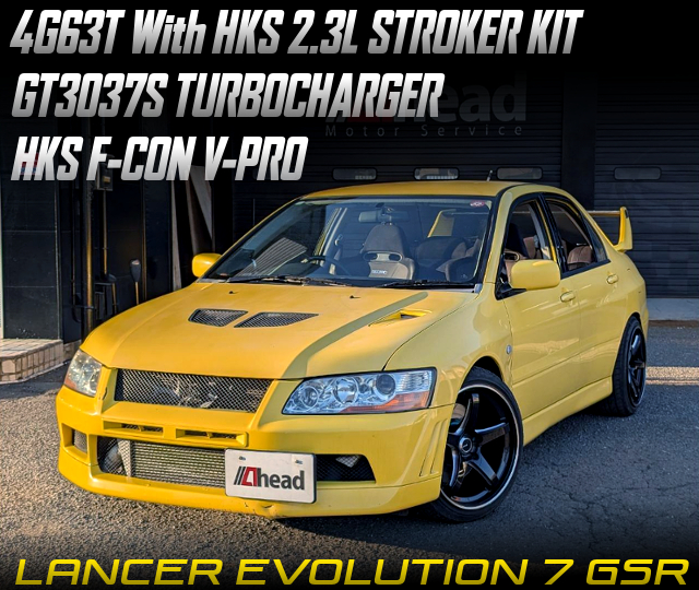 4G63T With HKS 2.3L STROKER KIT and GT3037S TURBOCHARGER, in the LANCER EVOLUTION 7 GSR