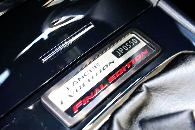 LANCER EVOLUTION FINAL EDITION serial plate number.