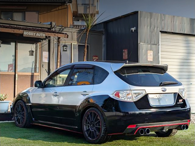 Rear exterior of GRB IMPREZA WRX STI HATCHBACK with WILD SPEED MAX STYLE.