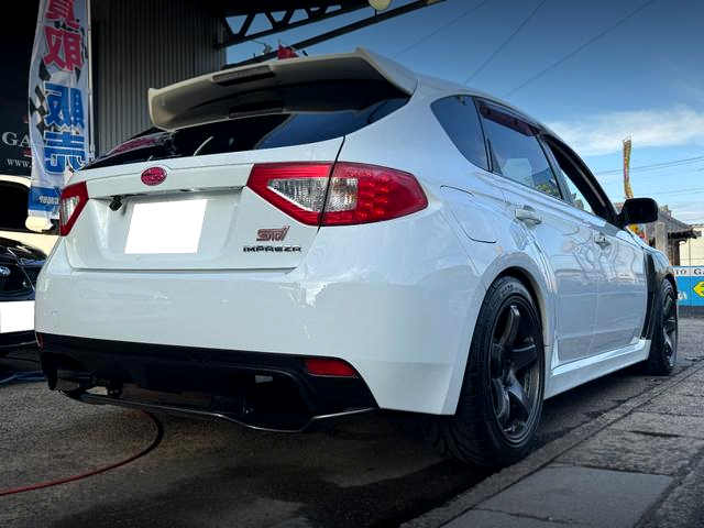 Rear exterior of GRB IMPREZA HATCHBACK WRX STI.