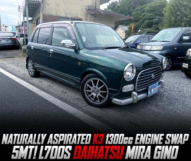 NATURALLY ASPIRATED K3 1300cc engine swapped L700S MIRA GINO.